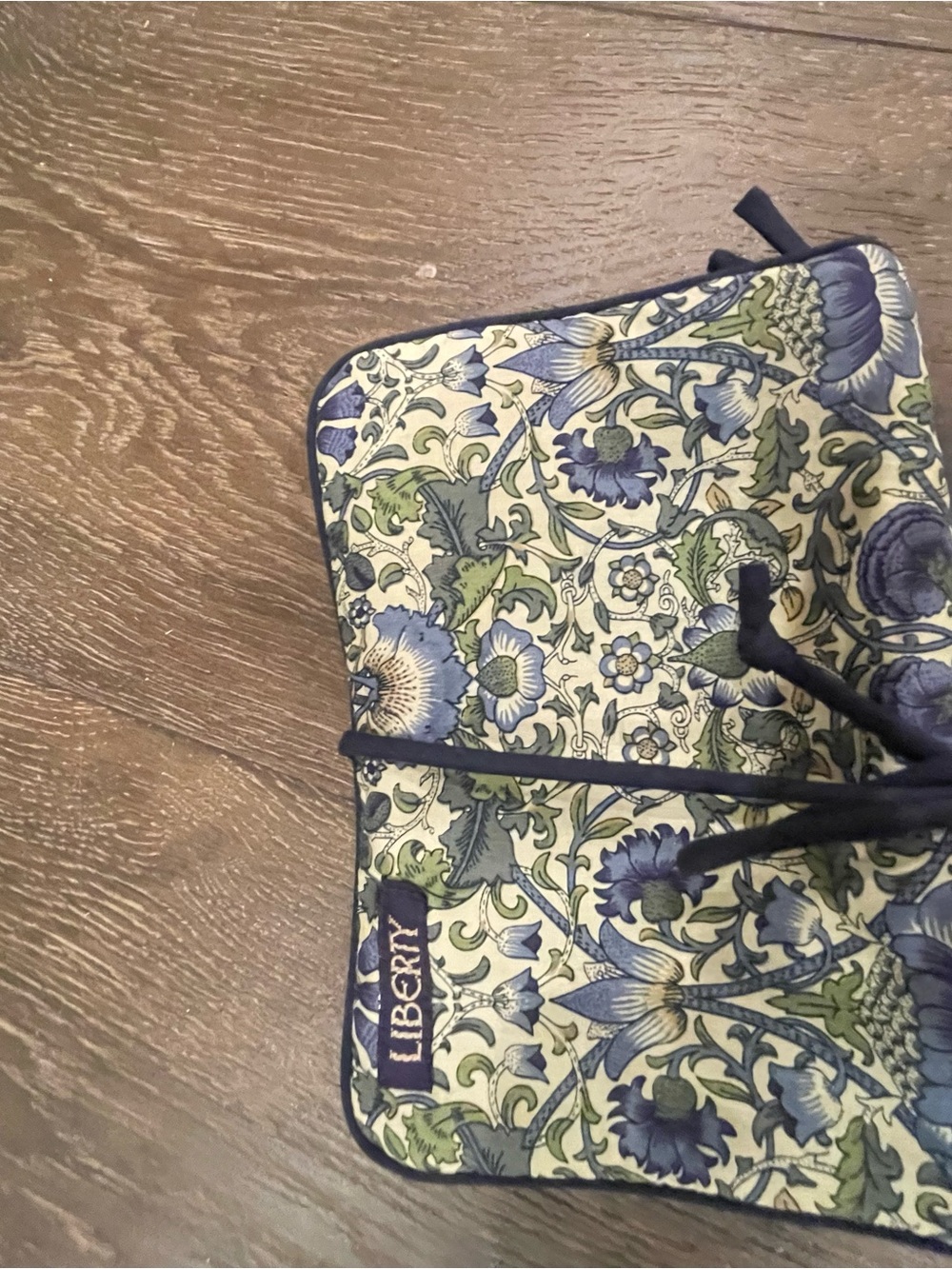 Liberty Floral tie string Pouch - Blue and Green